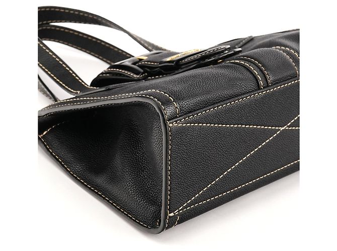 Marc Jacobs  mala de couro granulado preto com fivela - vista 6