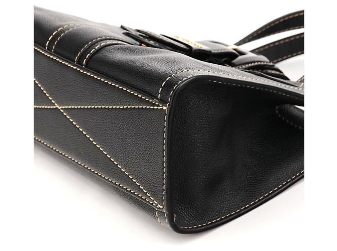 Marc Jacobs  mala de couro granulado preto com fivela - vista 7