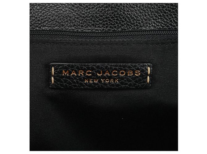 Marc Jacobs  mala de couro granulado preto com fivela - vista 9