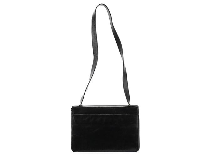 Prada Borsa a tracolla con patta B7417 in pelle nera - vista 3