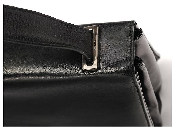 Prada Borsa a tracolla con patta B7417 in pelle nera - vista 7