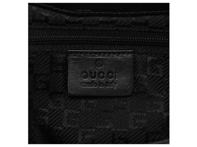 Gucci Fall 2000 Schwarze Canvas Leder Square G Schultertasche - Ansicht 8