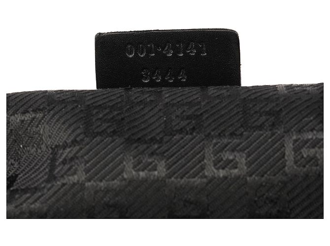 Gucci Fall 2000 Schwarze Canvas Leder Square G Schultertasche - Ansicht 9