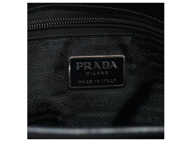 Prada Borsa Tote in pelle Canapa Beige Black Primavera 1999 - vista 10