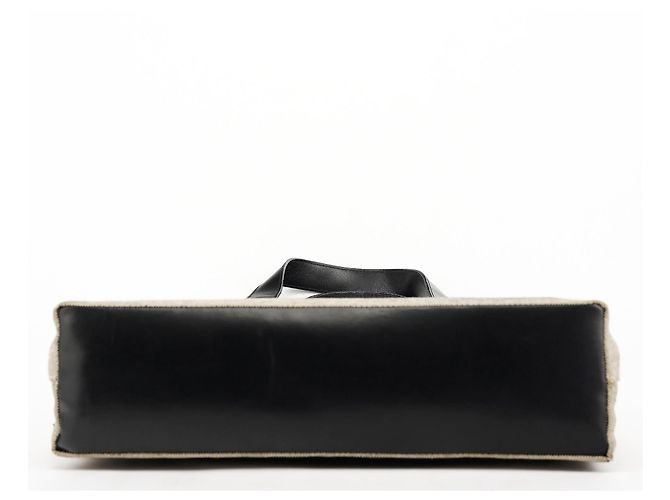 Prada Borsa Tote in pelle Canapa Beige Black Primavera 1999 - vista 5