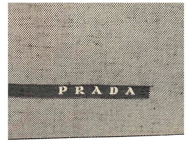 Prada Borsa Tote in pelle Canapa Beige Black Primavera 1999 - vista 6