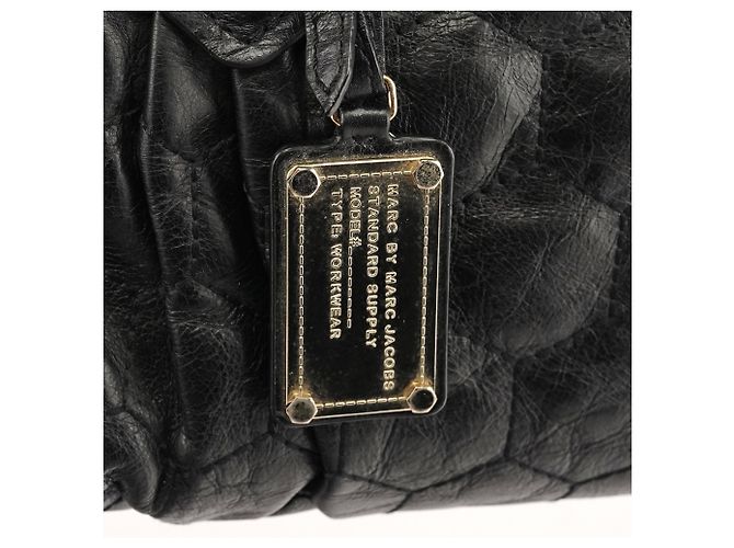 Marc by Marc Jacobs Borsa Black Quilted Leather Classic Q Baby Groovee Bag - vista 6