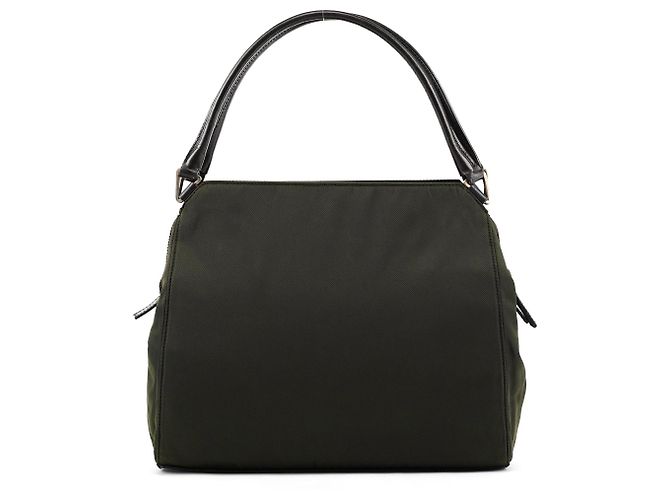 Prada Borsa con manico B11091 Military Green Tessuto Chic Top Handle Bag - vista 3