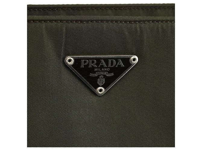 Prada Borsa con manico B11091 Military Green Tessuto Chic Top Handle Bag - vista 6