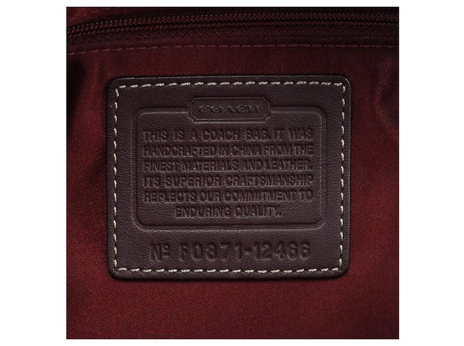 Coach 12466 Borsa Tote Hamptons in pitone beige e bordeaux - vista 11