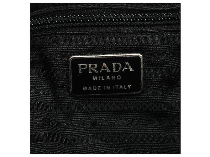 Prada Borsa a tracolla B6781 Black Tessuto Metallo Nylon - vista 11