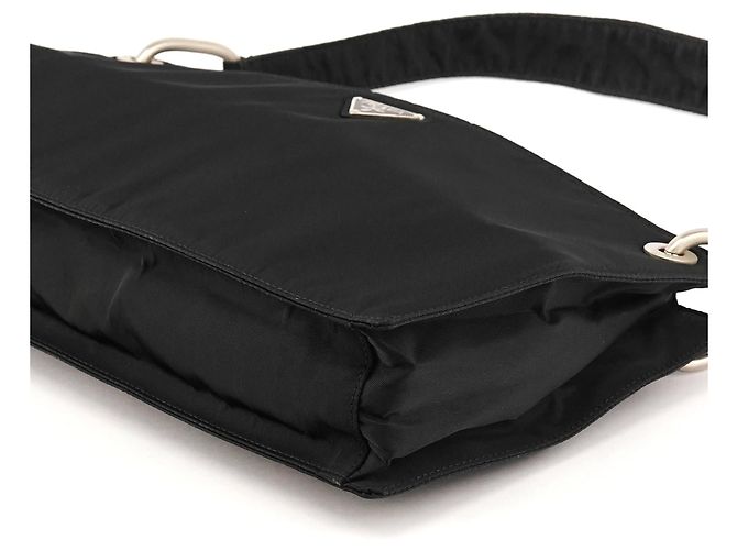 Prada Borsa a tracolla B6781 Black Tessuto Metallo Nylon - vista 7
