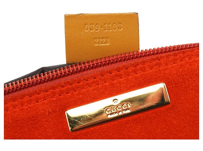 Gucci 039 1103 Orange Suede Boat Pochette - vista 12