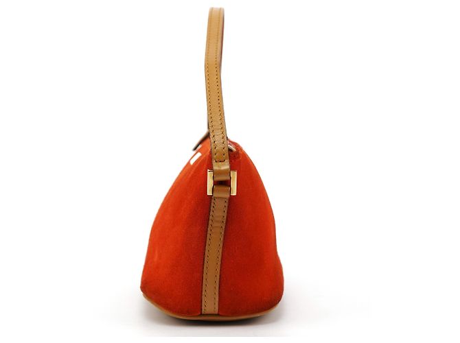 Gucci 039 1103 Orange Suede Boat Pochette - vista 2