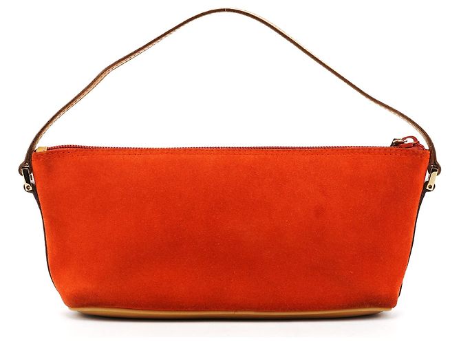 Gucci 039 1103 Orange Suede Boat Pochette - vista 3