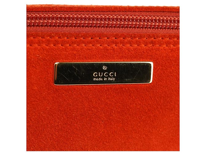 Gucci 039 1103 Orange Suede Boat Pochette - vista 6