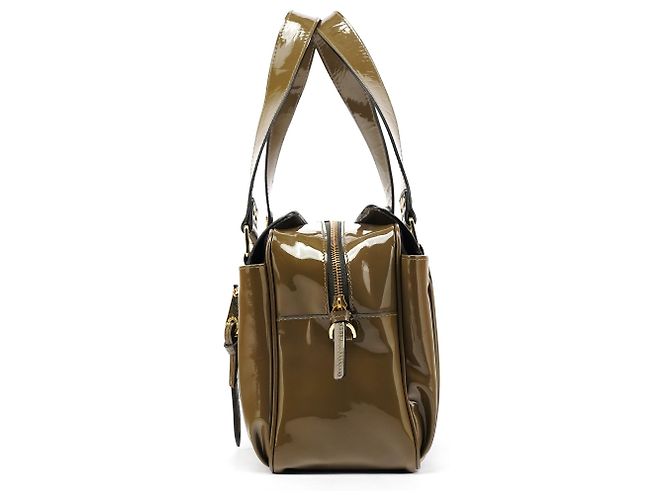 Mulberry Borsa Boston Mabel in pelle verniciata verde kaki - vista 2