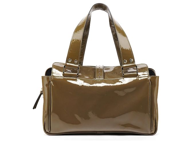 Mulberry Borsa Boston Mabel in pelle verniciata verde kaki - vista 3