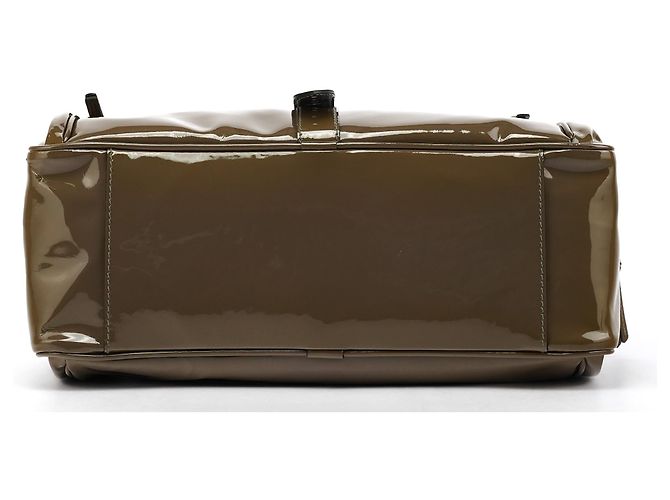 Mulberry Borsa Boston Mabel in pelle verniciata verde kaki - vista 5
