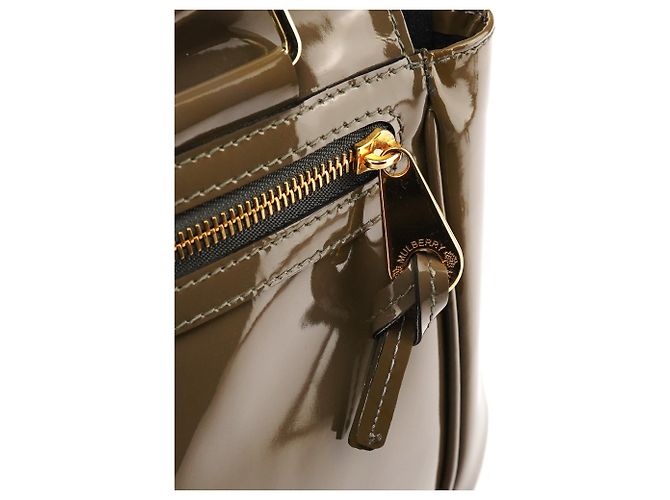Mulberry Borsa Boston Mabel in pelle verniciata verde kaki - vista 6