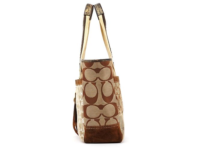 Coach 10234 Borsa Tote patchwork Signature Beige Brown - vista 2