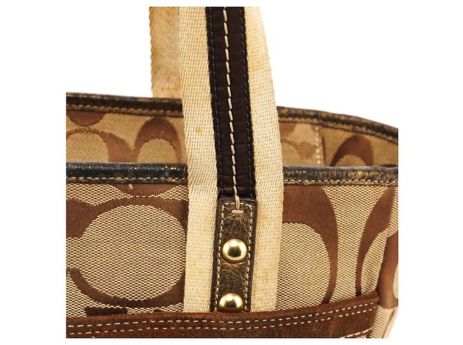 Coach 10234 Borsa Tote patchwork Signature Beige Brown - vista 6