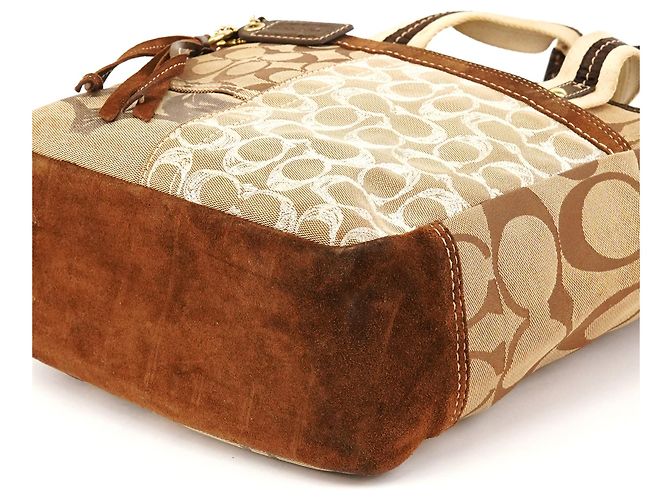 Coach 10234 Borsa Tote patchwork Signature Beige Brown - vista 8