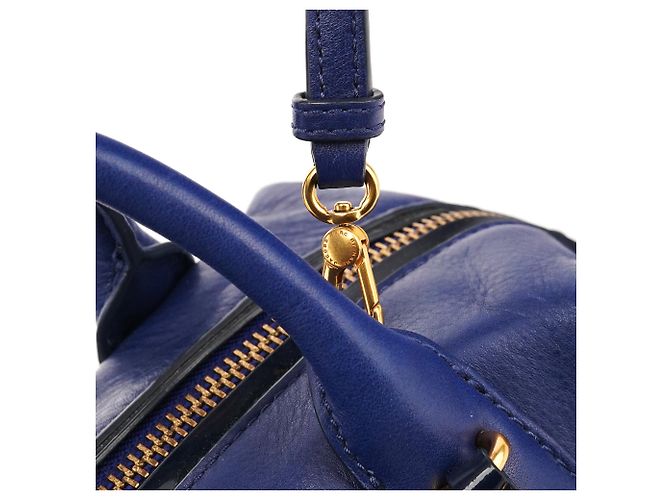 Marc by Marc Jacobs Borsa Bowling Classic Q 2-Way in pelle blu - vista 10