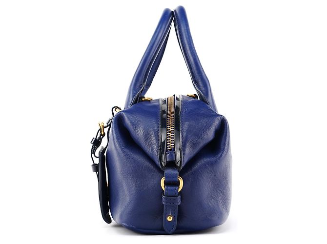 Marc by Marc Jacobs Borsa Bowling Classic Q 2-Way in pelle blu - vista 2