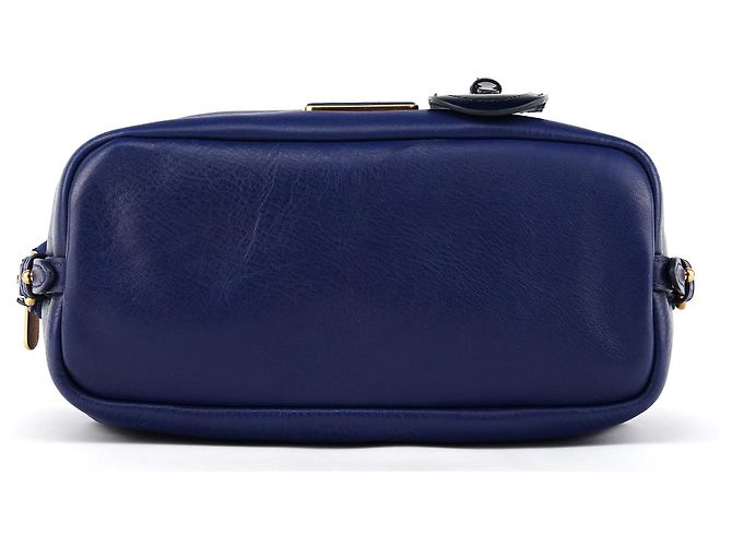 Marc by Marc Jacobs Borsa Bowling Classic Q 2-Way in pelle blu - vista 5