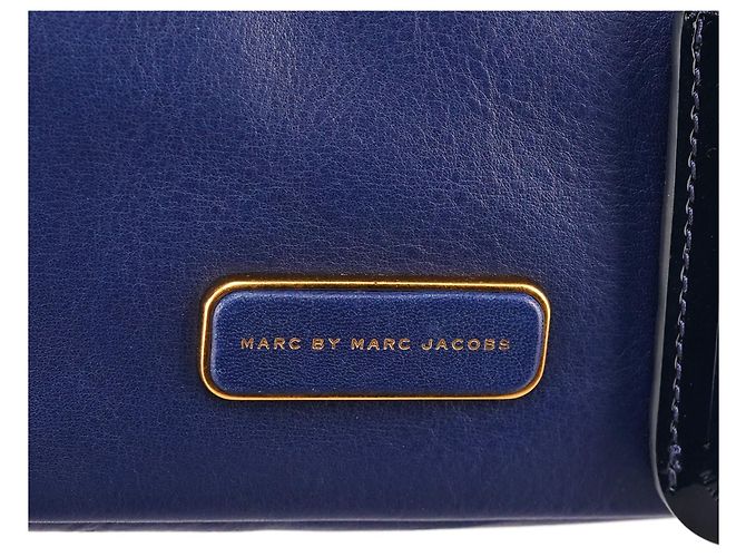 Marc by Marc Jacobs Borsa Bowling Classic Q 2-Way in pelle blu - vista 6