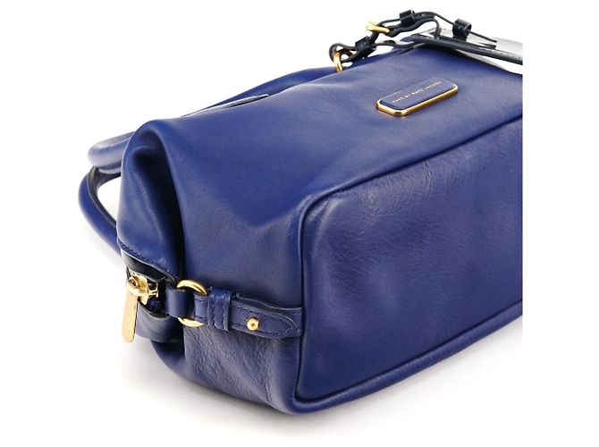 Marc by Marc Jacobs Borsa Bowling Classic Q 2-Way in pelle blu - vista 7