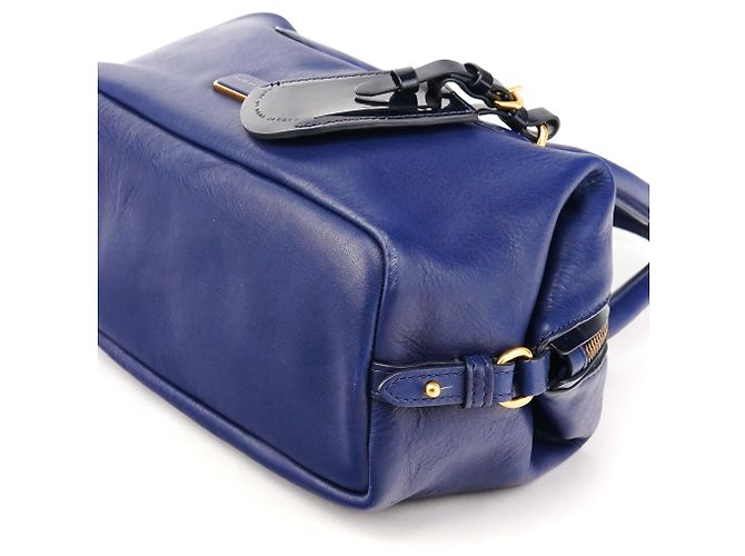 Marc by Marc Jacobs Borsa Bowling Classic Q 2-Way in pelle blu - vista 8