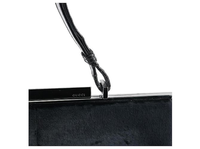 Gucci Borsa a spalla e clutch in velluto nero 2000 - vista 12