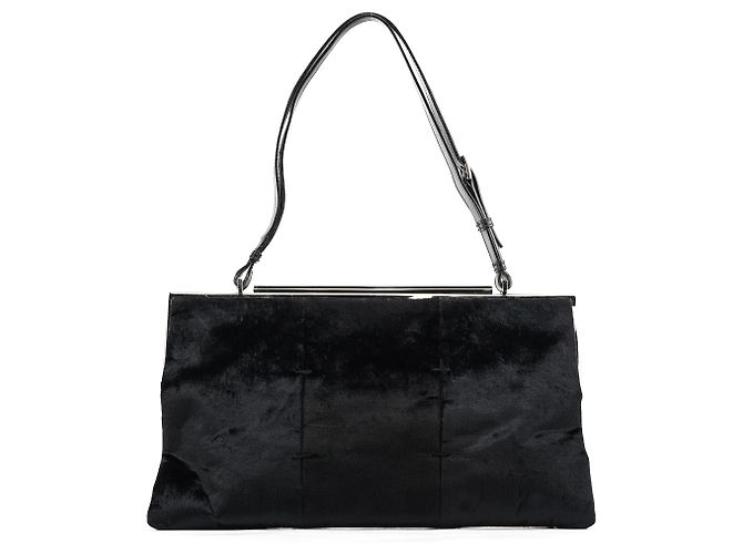 Gucci Borsa a spalla e clutch in velluto nero 2000 - vista 3