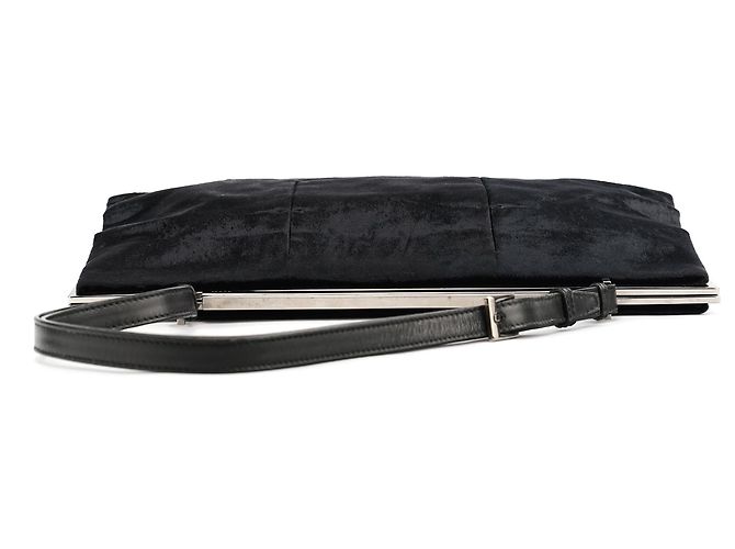 Gucci Borsa a spalla e clutch in velluto nero 2000 - vista 4