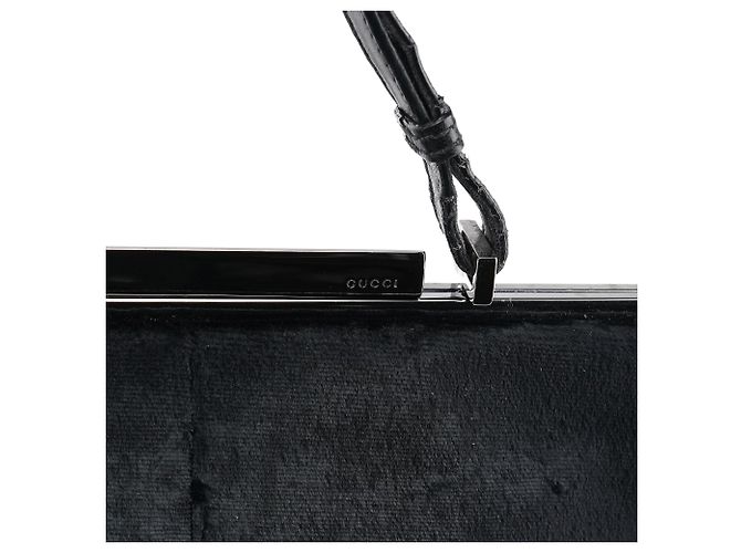 Gucci Borsa a spalla e clutch in velluto nero 2000 - vista 6