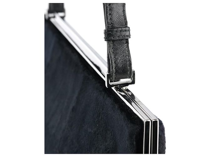 Gucci Borsa a spalla e clutch in velluto nero 2000 - vista 7