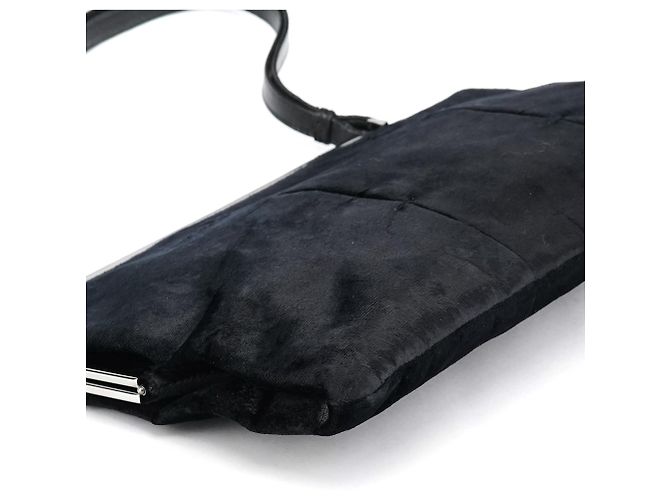Gucci Borsa a spalla e clutch in velluto nero 2000 - vista 9