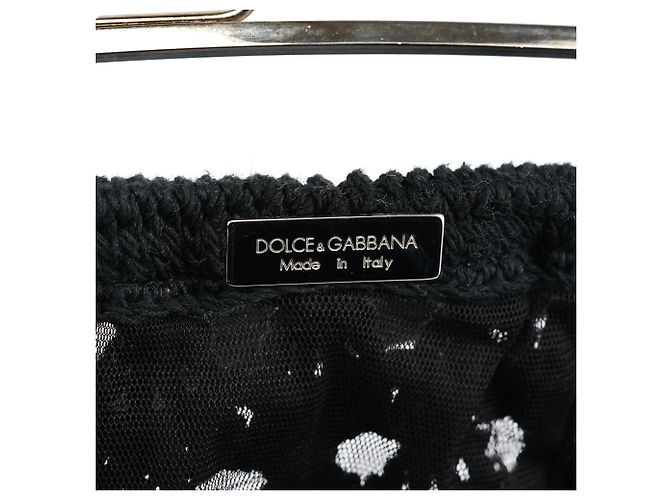 Dolce & Gabbana Clutch in maglia di lana nera - vista 12