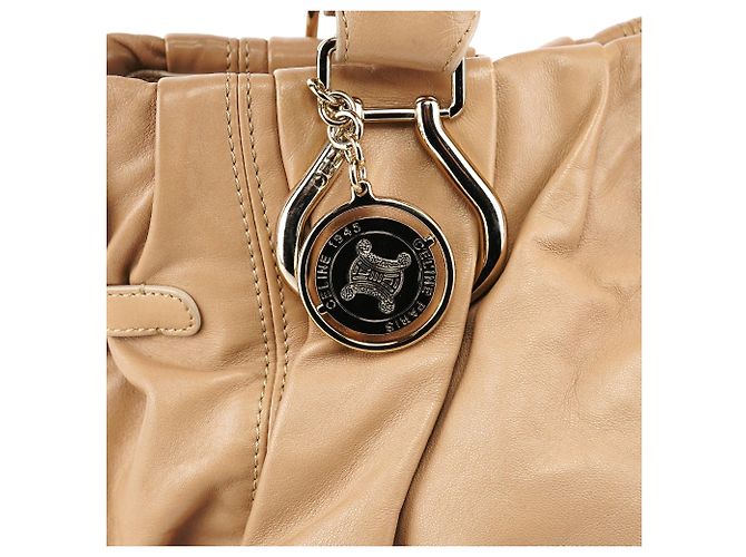 Céline Borsa Pillow 2-Way in pelle di vitello beige - vista 5