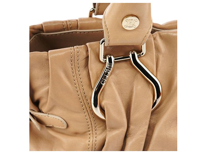 Céline Borsa Pillow 2-Way in pelle di vitello beige - vista 6