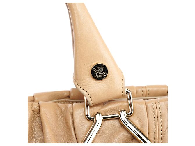 Céline Borsa Pillow 2-Way in pelle di vitello beige - vista 7