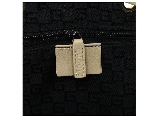 Gucci 001 3748 Borsa a tracolla beige in pelle con coulisse - vista 10