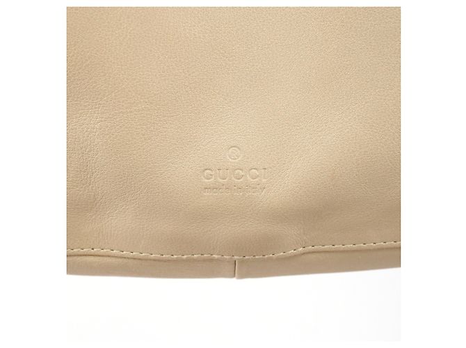 Gucci 001 3748 Borsa a tracolla beige in pelle con coulisse - vista 12
