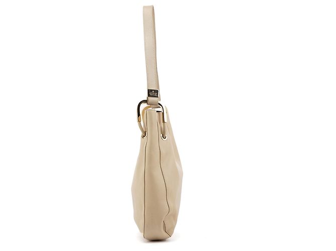 Gucci 001 3748 Borsa a tracolla beige in pelle con coulisse - vista 2