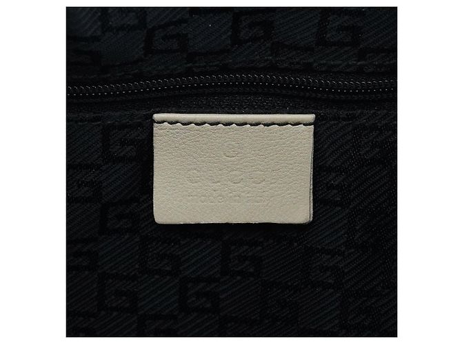 Gucci 001 3748 Borsa a tracolla beige in pelle con coulisse - vista 9