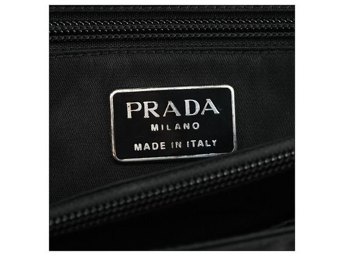 Prada Borsa a mano in Nylon Tessuto Spazzolato Nero - vista 15