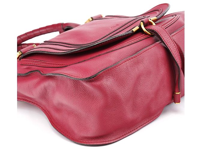 Chloé Borsa Marcie 2-Way in pelle bordeaux - vista 10