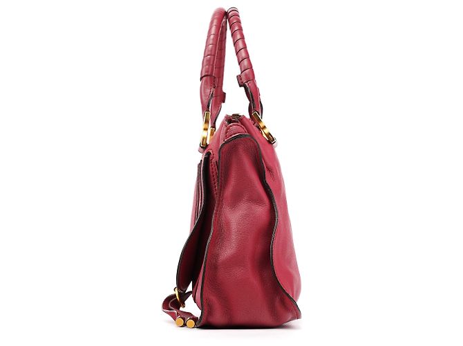 Chloé Borsa Marcie 2-Way in pelle bordeaux - vista 2
